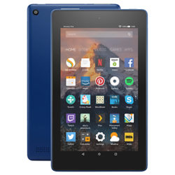 New Amazon Fire 7 Tablet with Alexa, Quad-core, Fire OS, 7, Wi-Fi, 8GB, 7, With Special Offers Marine Blue